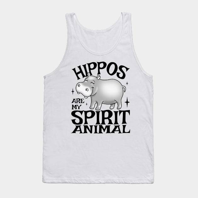 Hippos Are My Spirit Animal Funny Cute Baby Hippo Tank Top by PnJ